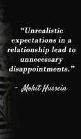 Unrealistic expectations in a relationship lead to unnecessary disappointments